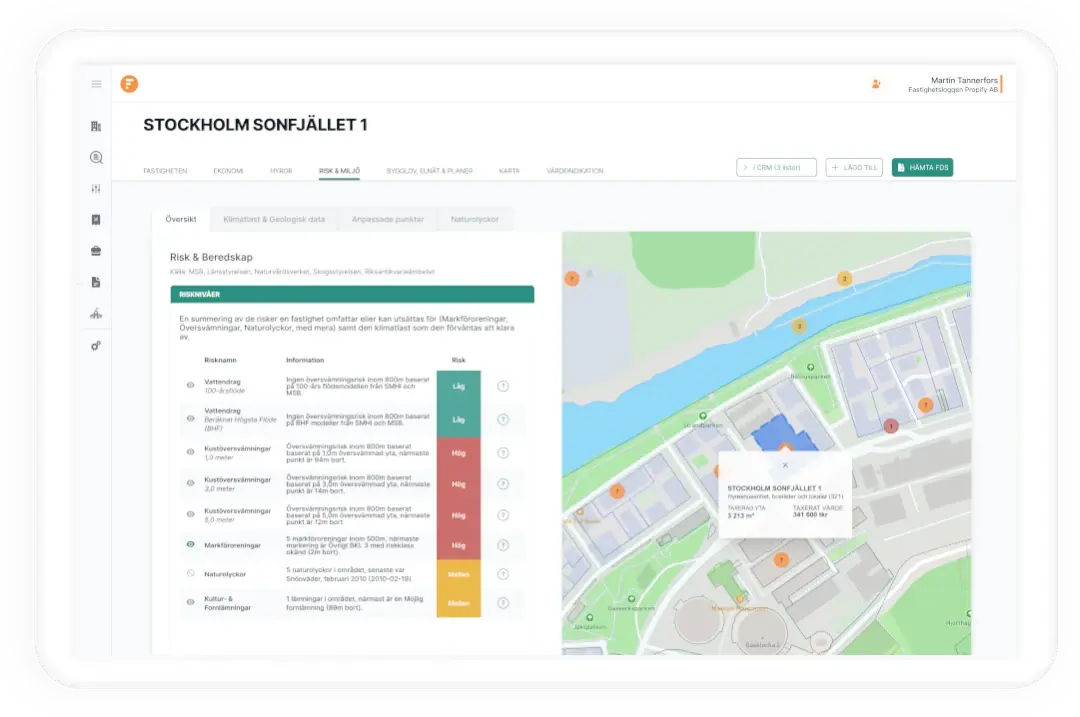 Customer profile user interface